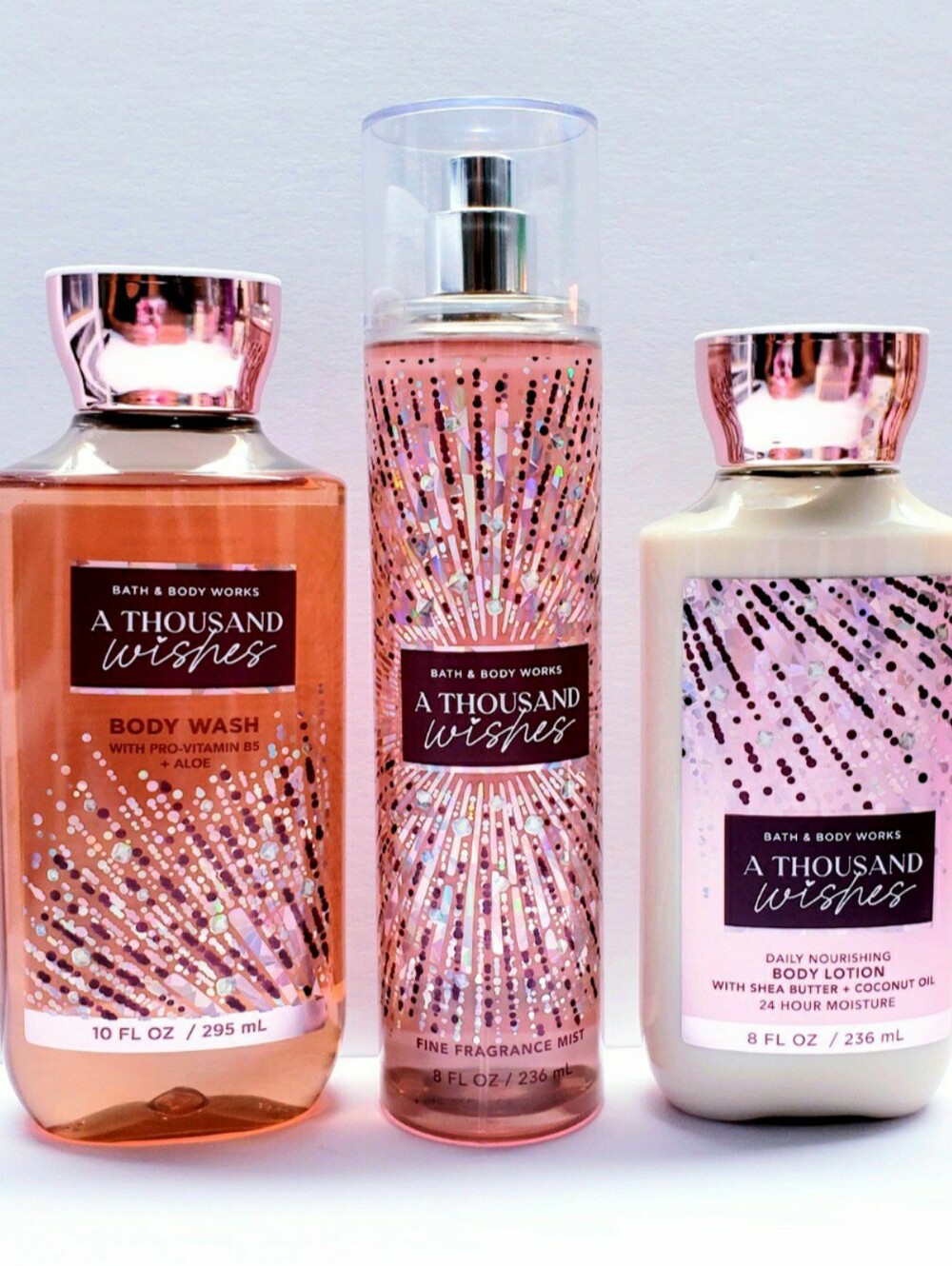 Bath & Body Works A THOUSAND WISHES Body Lotion, Body Wash, Fragrance Mist -3pcs